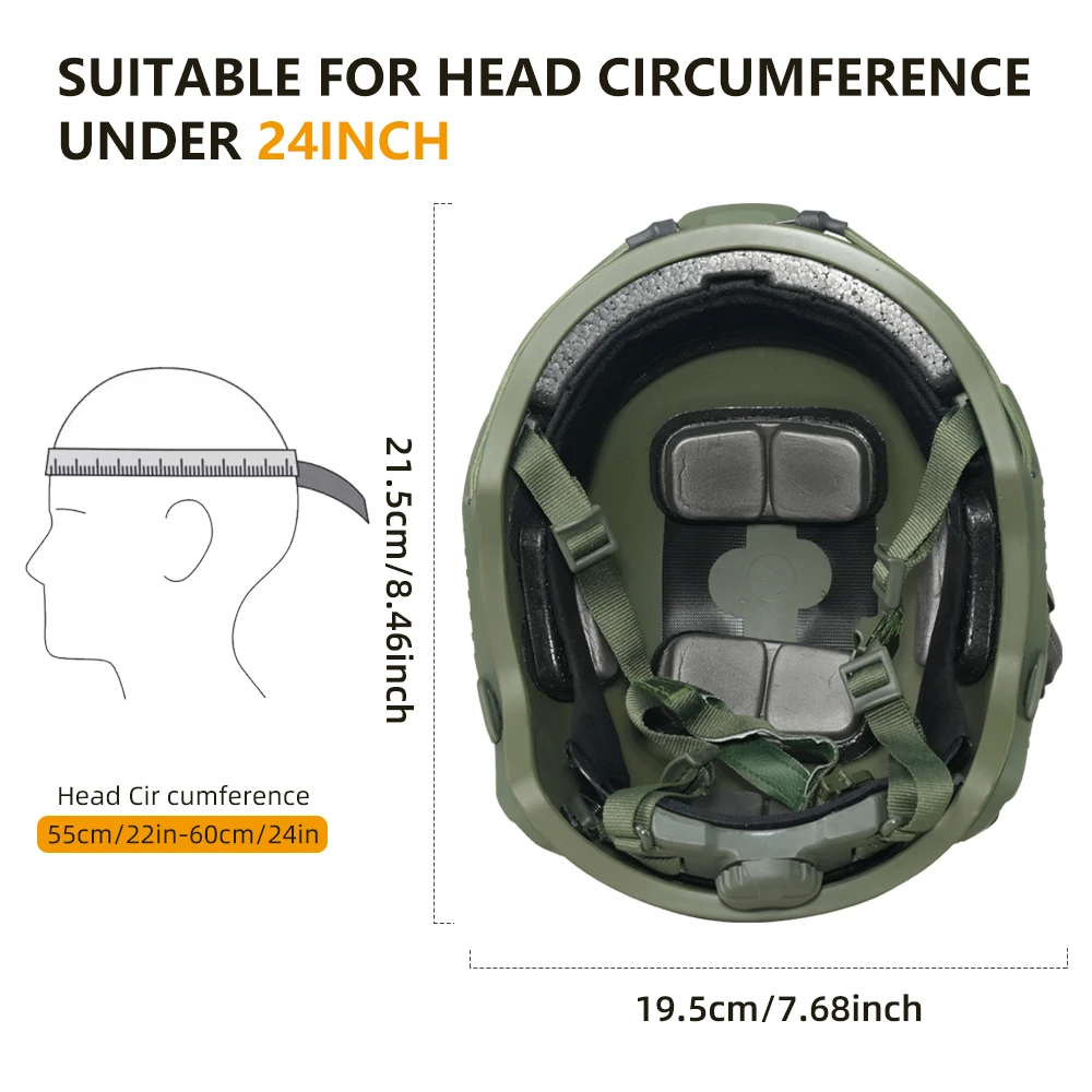 BOOIU خوذة تكتيكية سريعة MH خوذة تكتيكية 1.5 كجم خوذة من الألياف الزجاجية حماية النشاط الخارجي خوذة مكافحة الشغب السلامة للتدريب