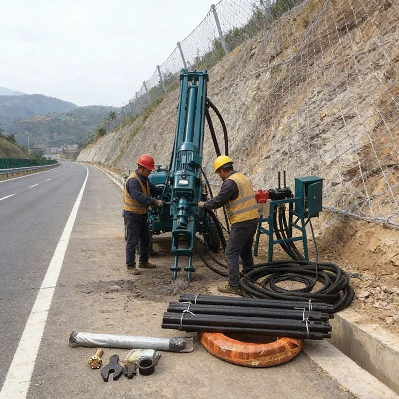 

Portable Down The Hole DTH Drill Rig For Rock Mining Construction Blast Hole Drilling Industrial Professional Drilling Machine