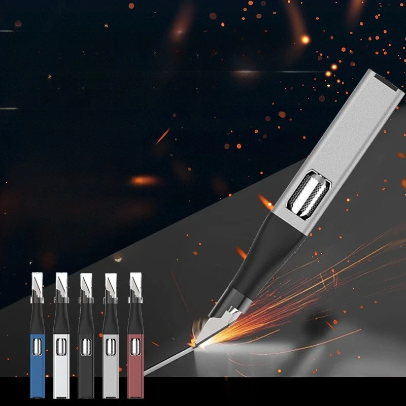 سكين نحت بمقبض ألومنيوم عملي على شكل قلم مع 5 شفرات فنية قابلة للاستبدال على شكل حدوة حصان، أكثر متانة