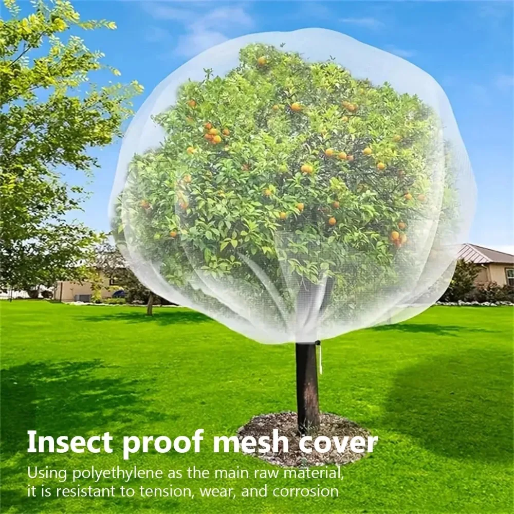Zip Drawstring Plant Insect Screen Cover Plant Protection Mesh Pest Control Net Lightweight Pest Control