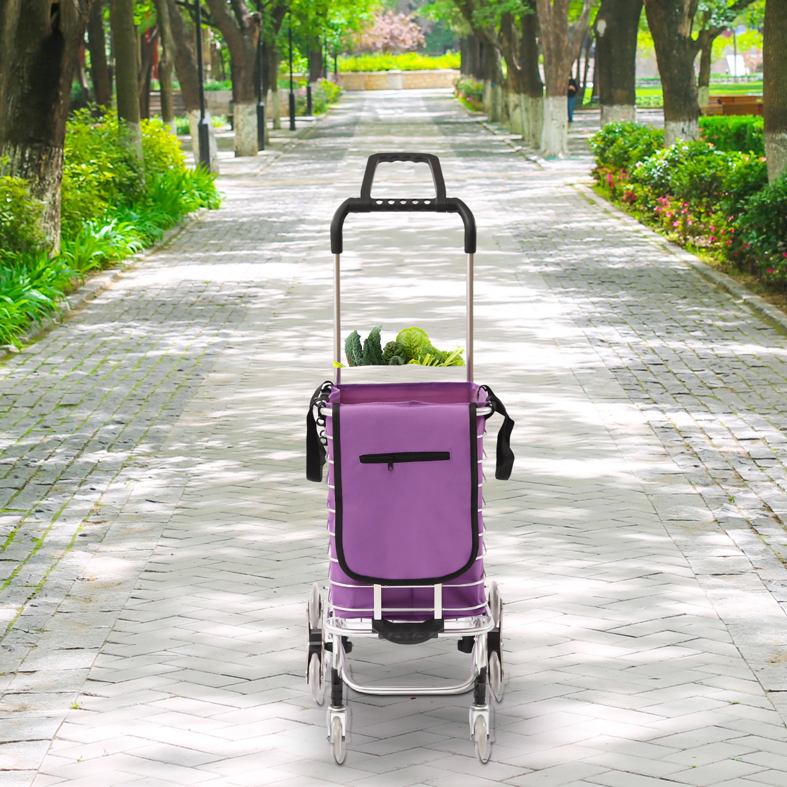 NEW 35L Urban Stair Climbing Cart 8 Wheels Folding Grocery Laundry Shopping Handcart+Bag