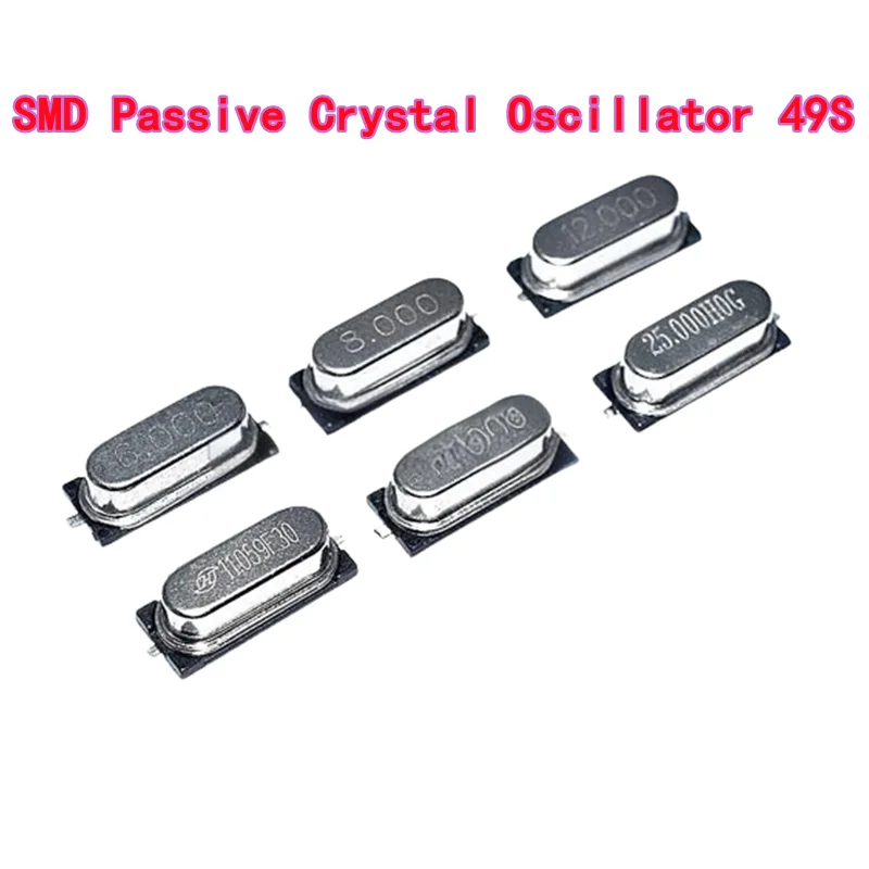

20pcs SMD passive crystal oscillator 49SMD HC-49S SMD 4M6M 8M 10M 12M 16M 20M 25M 26M 27M30M 32M