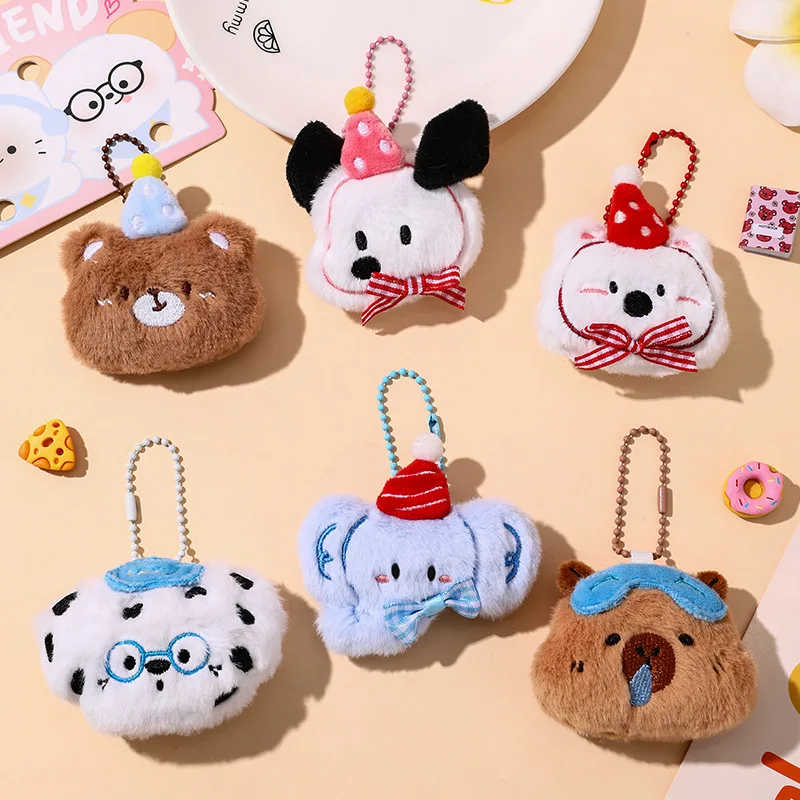 5-7 cm 100 stks 50 pairs Groothandel Pluizige Kleine Dier Hoed Stijl Knuffel Pop Leuke Rugzak Hanger meisje Hanger