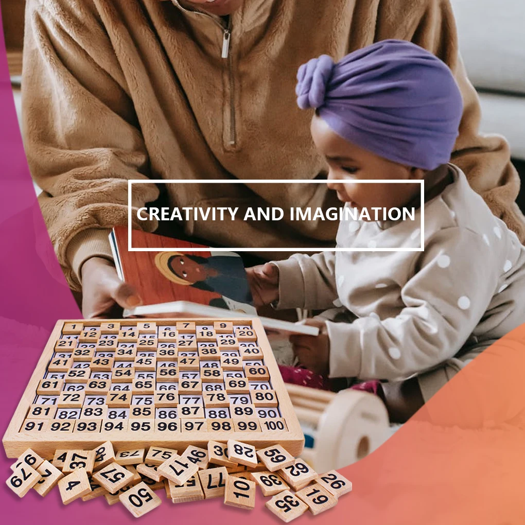 Wooden Hundred Board Math Educational Counting Toys Teaching Kindergarten