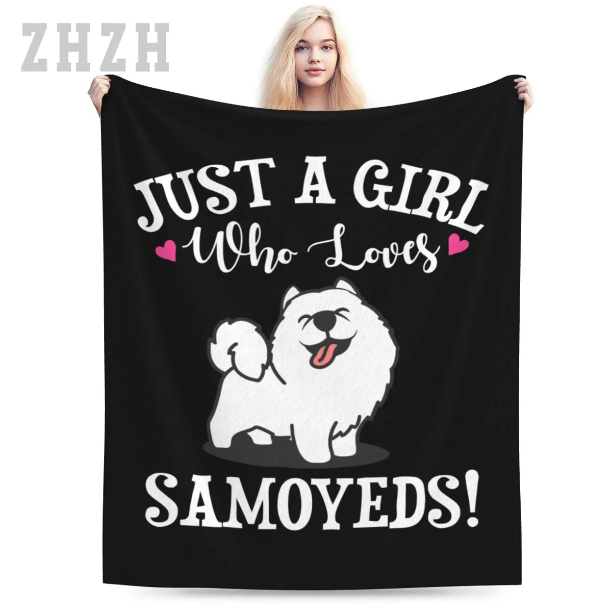 Blanket Samoyed Just A Girl Who Love Flannel Multifunction Outdoor Camping Sofa Cover Keep Warm