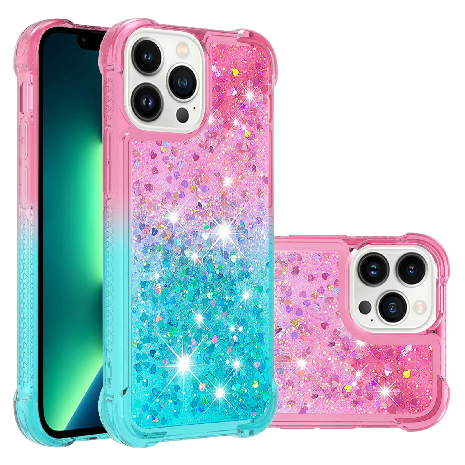 Quicksand Phone Case For Samsung Galaxy S25 Edge S24 Ultra S23 FE S22 S21 S20 S10 Plus Glitter TPU Anti Drop Half Wrapped Cover