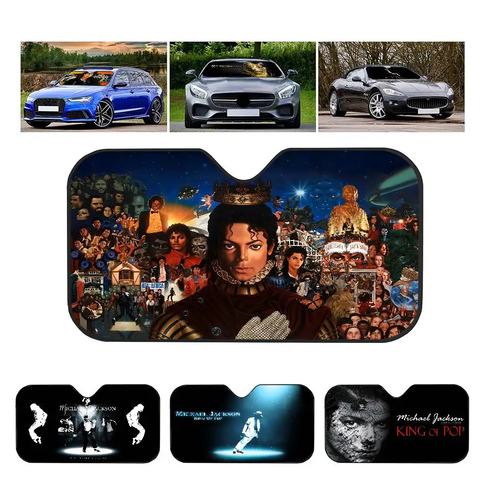 مايكل جاكسون المغني ظلة الزجاج الأمامي أضعاف الزجاج الأمامي للسيارة 70x130 سنتيمتر نافذة السيارة غطاء الزجاج الأمامي عاكس الحرارة