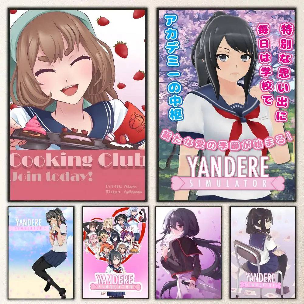 Game Yandere Simulator Poster High-definition  poster stickers, suitable for bedroom, living room, home decoration