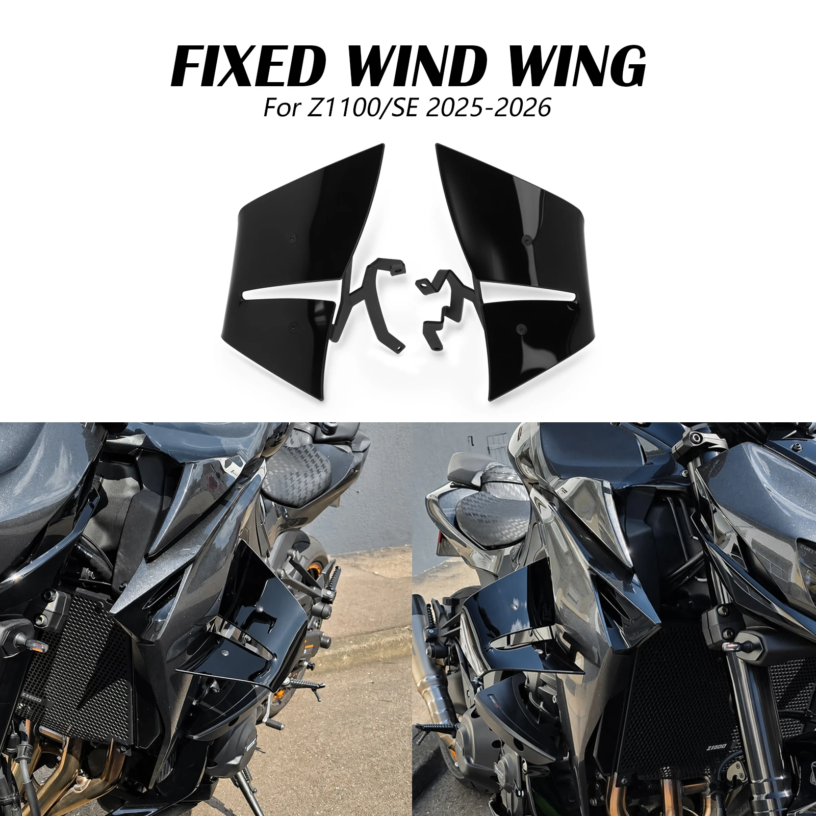 For KAWASAKI Z1100 2026 Z 1100 2026 Z1100SE  Front Spoiler Lower Spoiler Flank Side Wing Side Spoiler FRONTAL SPOILERS