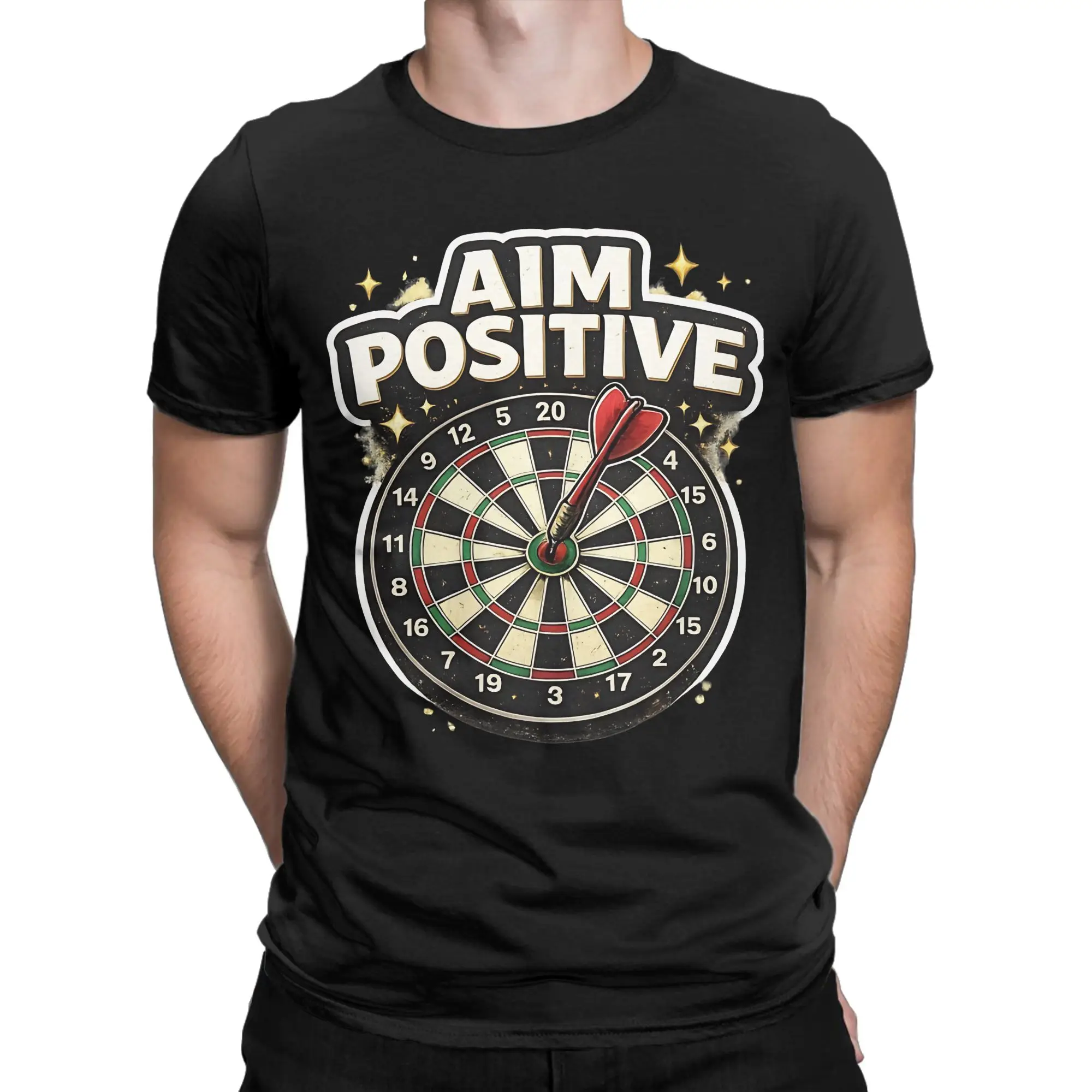 Classic Graphic 100% Cotton T-Shirt Darts Dartboard  Tops Tees For Men
