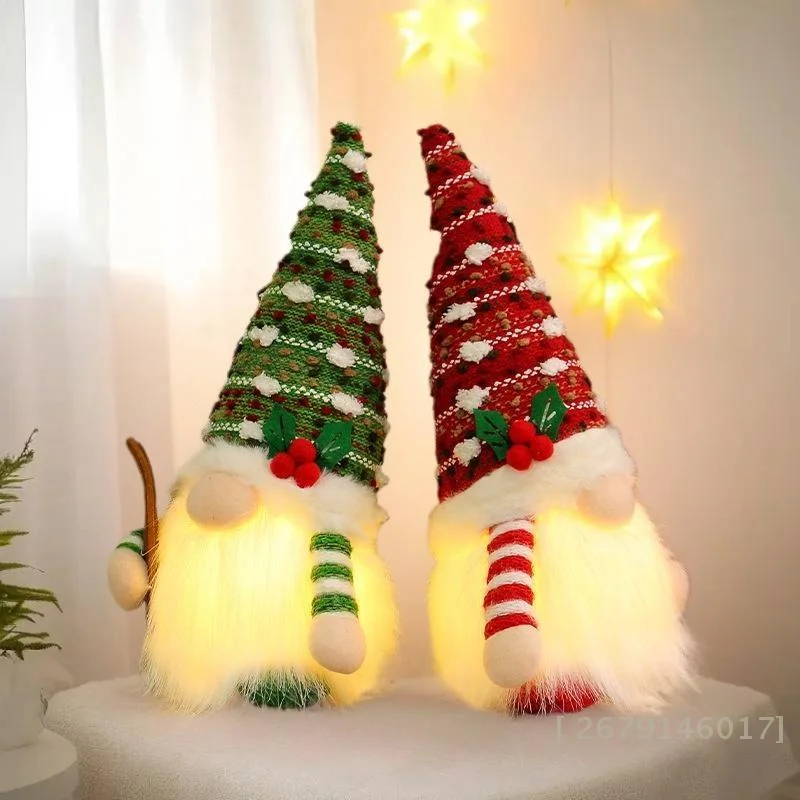 {YY26} عيد الميلاد جنوم دمية زوجين LED ضوء الليل زلاجة تزلج جنوم دمية المنزل عيد الميلاد الديكور لعام 2026 هدية السنة الجديدة [YY26].