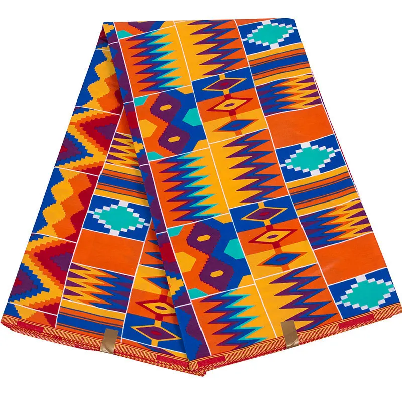 Ankara African Prints Wax Fabric Ghana Kente Wrap Patchwork Tissu Block Sewing Wedding Dress Home Decoration 100% Cotton Yards