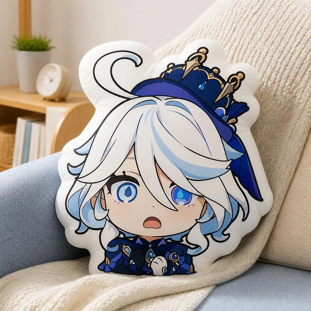 Furina Genshins Impacts Cute Plush Pillow Cushion Irregular Stuffed Throw Pillow Home Decor Gift Sofa Bed Couch