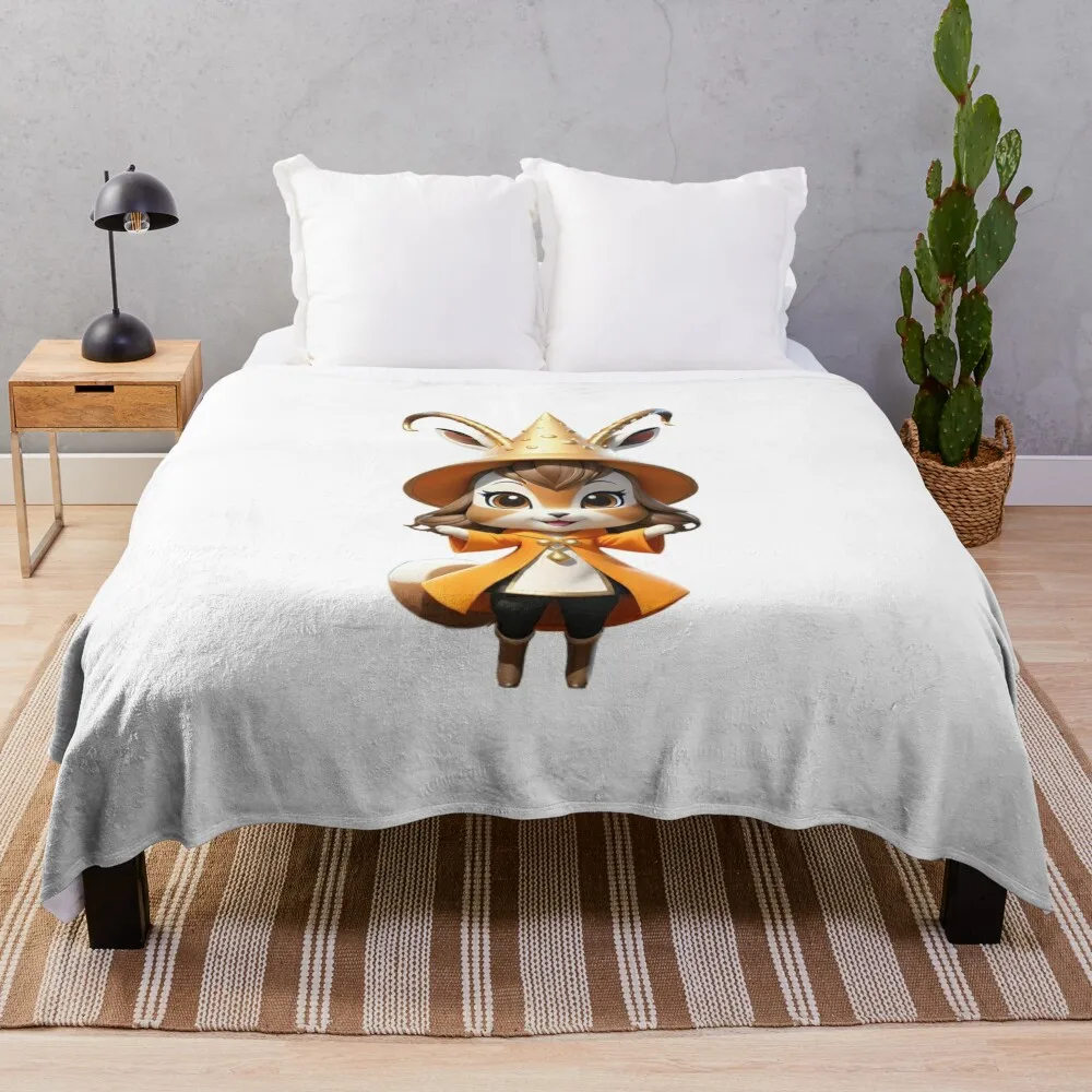 Cute Wizard Antelope! Throw Blanket Beach Nap Luxury Blankets