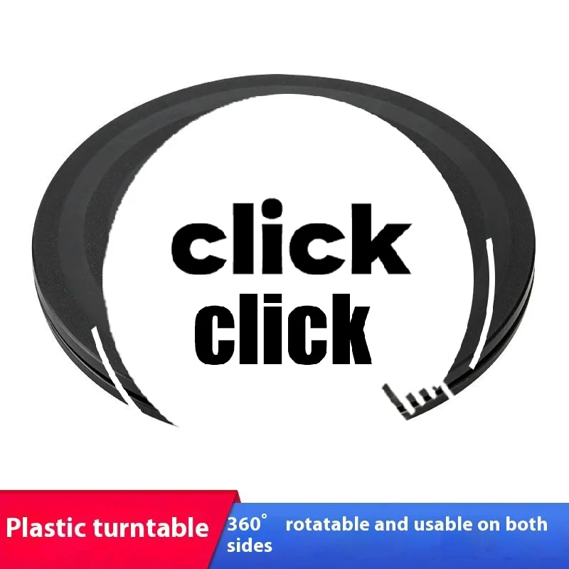 Practical 8" 20cm Black Plastic Turntable Round Bonsai 360 Rotating Turntable For Monitor TV Turntable