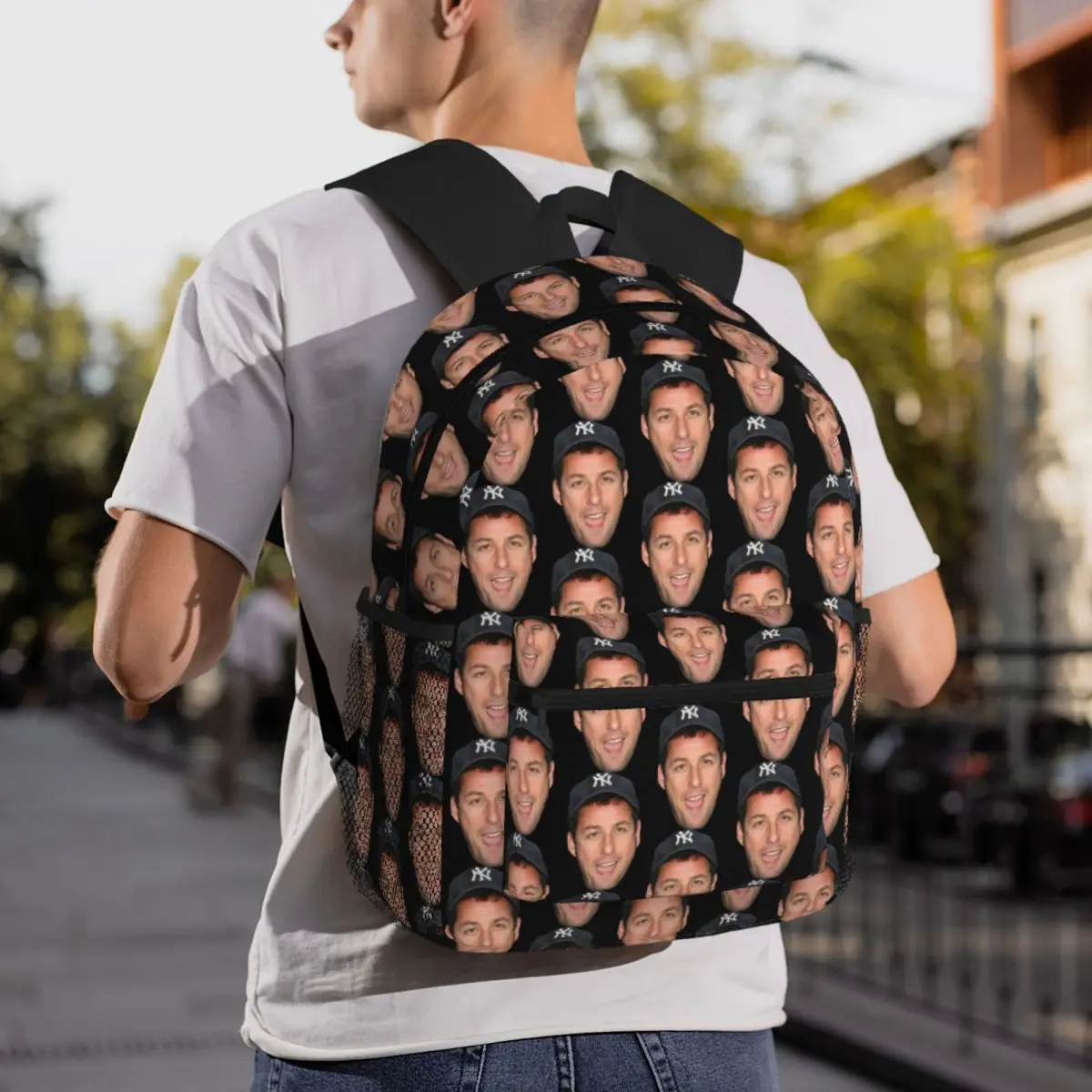 The Face Meme Adam Sandler Smile Amazing Poster Backpack Daypack Children BookBag School Bag Shoulder Bags for Men Women