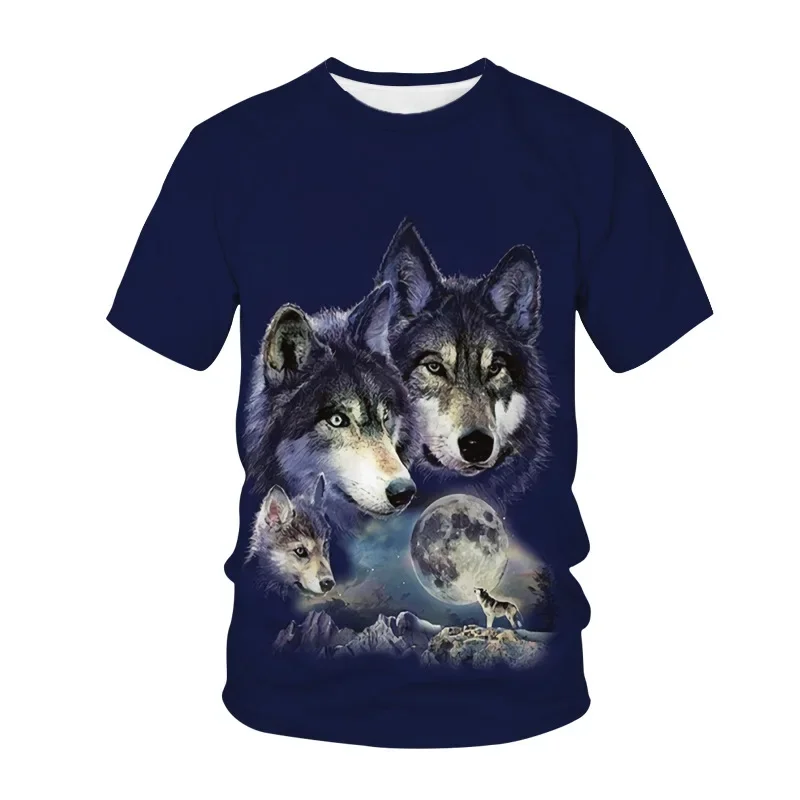 

Крутая женская футболка с 3D рисунком волка, повседневный летний топ с короткими рукавами и круглым вырезом, модная мужская одежда без кепки