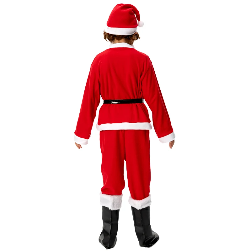 فستان عيد الميلاد أزياء تنكرية سانتا كلوز زي الملابس الزي مجموعة / السراويل قمم قبعة حزام للأولاد