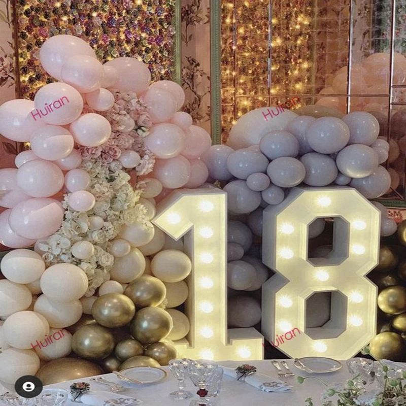 91.5cm Giant Led Light Birthday Number Figure 1st Birthday Anniversary Wedding Baby Shower Decor 30 40 50 Birthday Number Frame