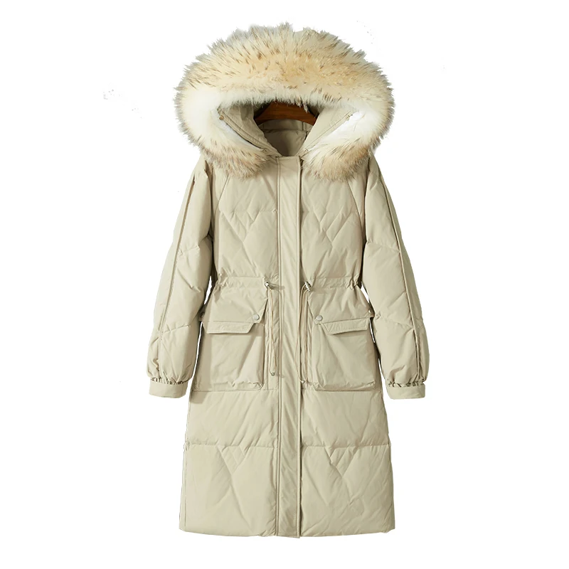 Imagem -05 - Luxo Ganso para Baixo Jaqueta de Inverno para Mulheres Meados de Comprimento Espessamento com Capuz Outerwear Moda Quente Magro Feminino Parkas Cabolsas 2023 Novo