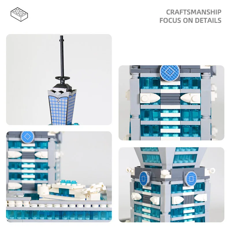 Moderner berühmter Wahrzeichen-Architektur-Baumodellblock China Taiwan Taipei 101, Baustein, Lernspielzeug für Geschenke