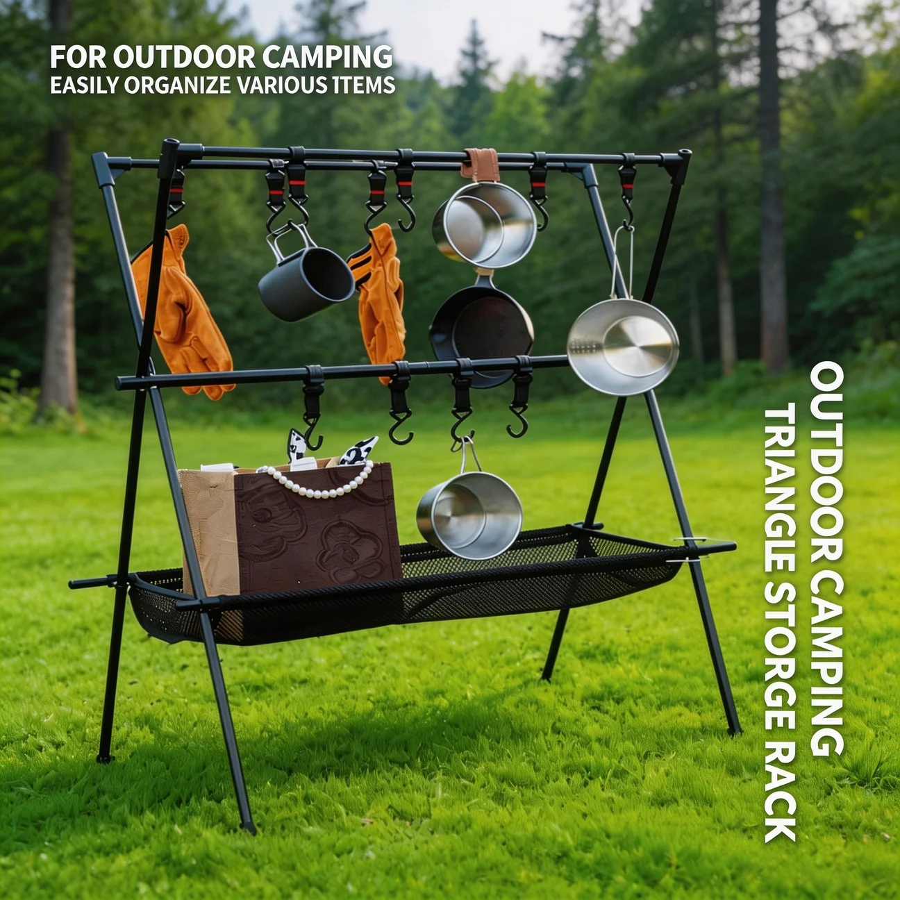 aluminum-alloy-camping-tripod-hanging-rack-folding-lightweight-outdoor-cookware-organizer-with-12-hooks-portable-for-picnic-bbq