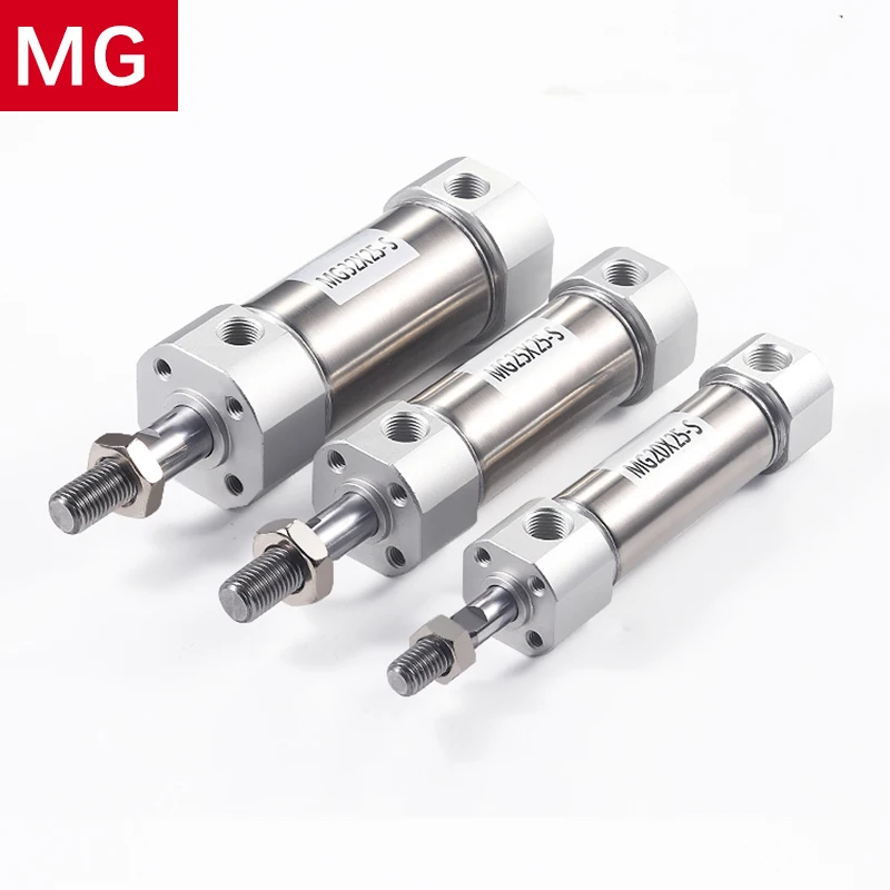 

MG 20/25/32/40 Bore Stainless Steel Pneumatic Mini Cylinder 25-500mm Stroke Air Pressure Miniature Double Acting Cylinders