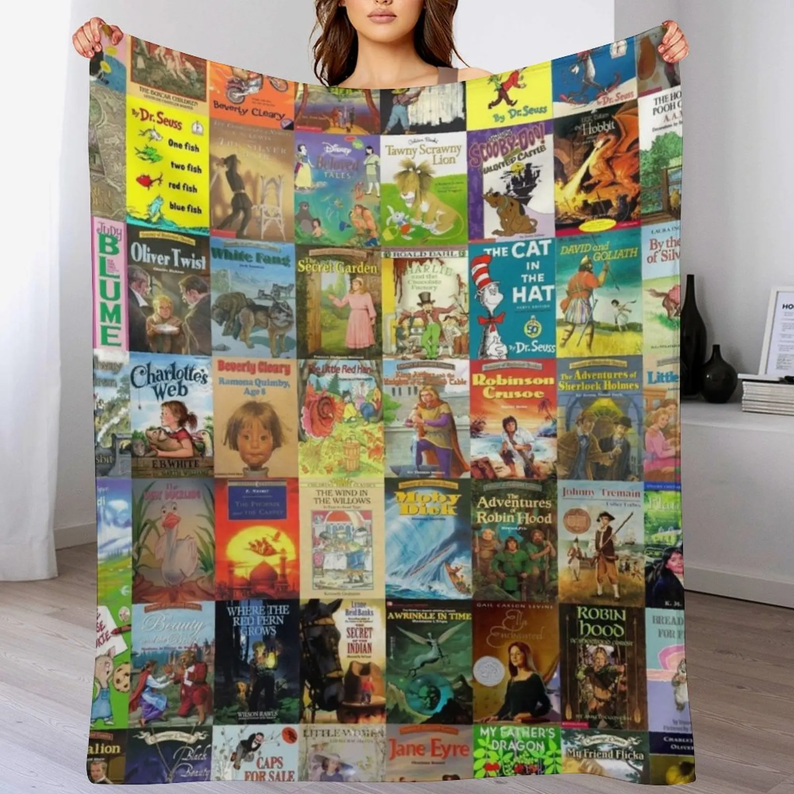 

Children's Books Throw Blanket Plush Thermals For Travel Comforter funny gift Blankets