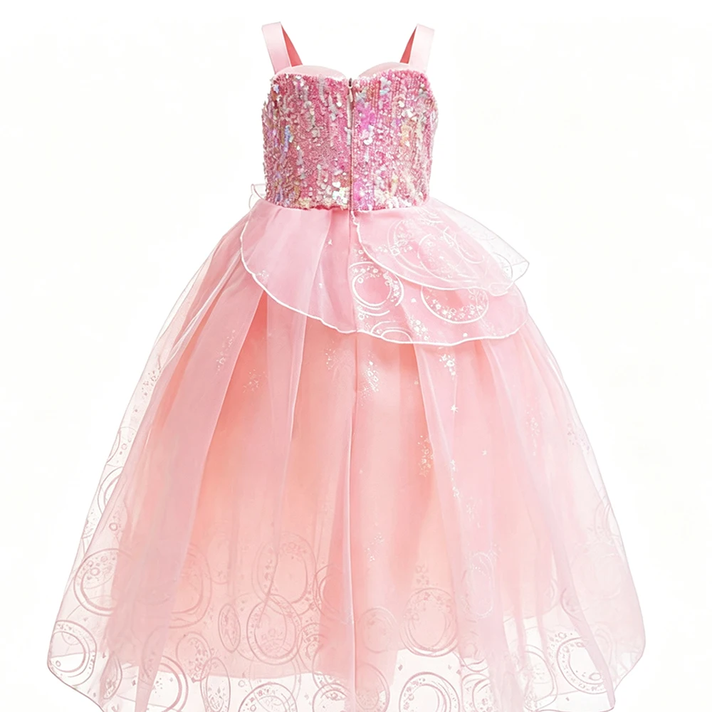 Rosa Guter-Hexen-Kostüm Mädchen Geburtstagskleid Luxuriöses Kinder-Halloween Glinda Cosplay Kostüm – Detail 5