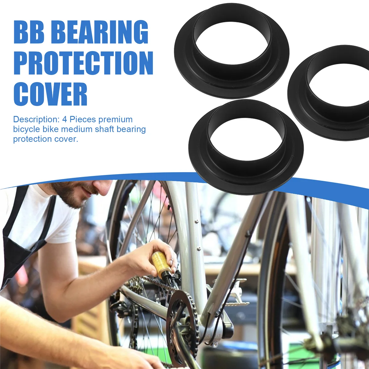 NN89R 4 قطعة محور الدراجة BB أسفل قوس متوسط رمح تحمل حماية كوب غطاء الجبلية الطريق دراجة دراجة أجزاء