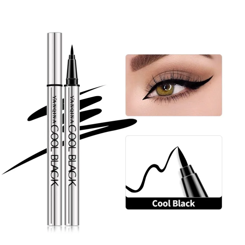 Black eyeliner Liquid Pen Quick drying Waterproof Sweat proof Makeup holding Non smudging eyeliner Pen