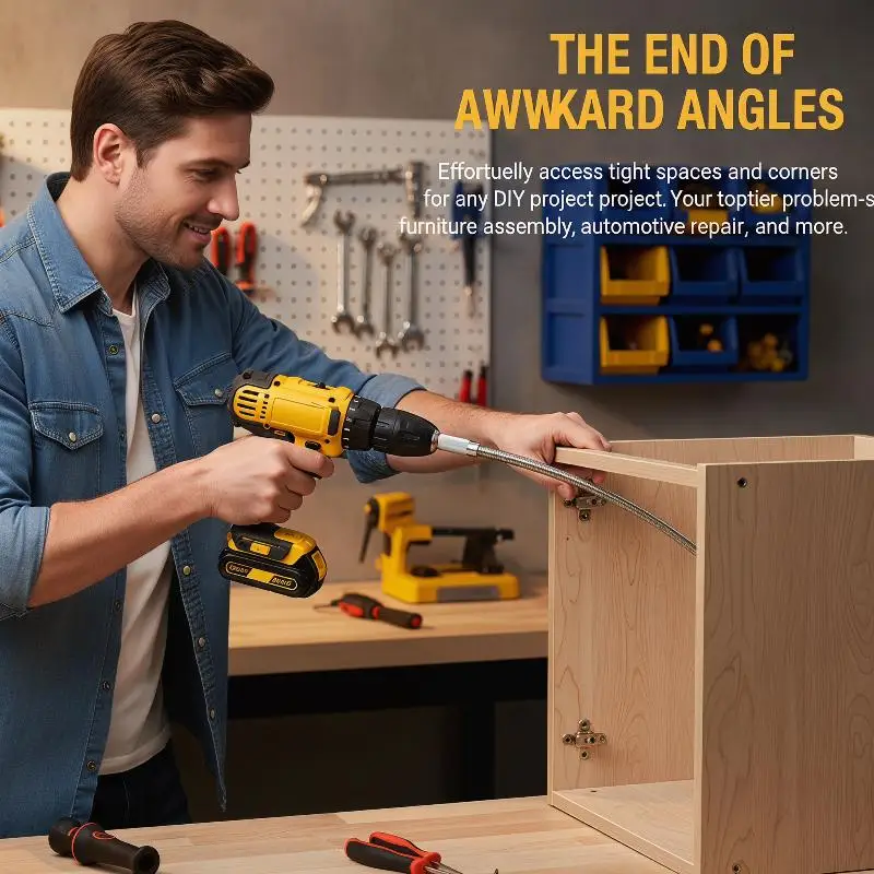 Portable Universal Flexible Shaft Bit Holder 200-300mm Extend Screwdriver Rod for Garden Tool Repair Daily Maintenance