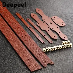 1Pc Deepeel 3,8 cm Reinem Rindsleder männer Gürtel Kupfer Schrauben Schnalle für Geprägte Echtes Leder Bund Männlichen Retro Gürtel mit Jeans