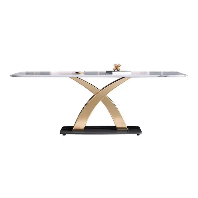 

Italian, Light Luxury, Stainless Steel, Dining Table, Dining Room, Rectangle, Modern, Household, Marble