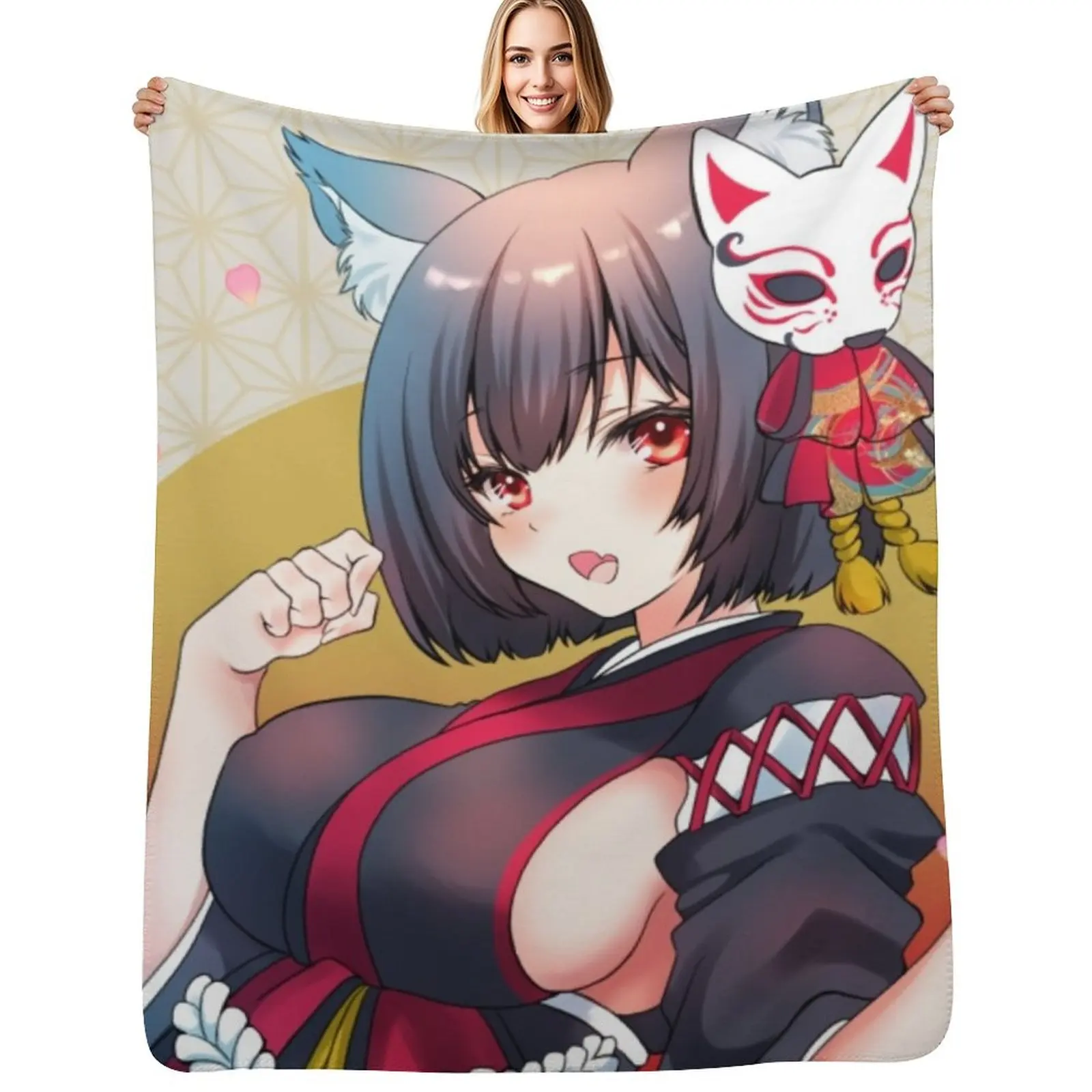 Yamashiro Cute Throw Blanket anime Fashion Sofas Heavy Flannel blankets ands Furry Blankets