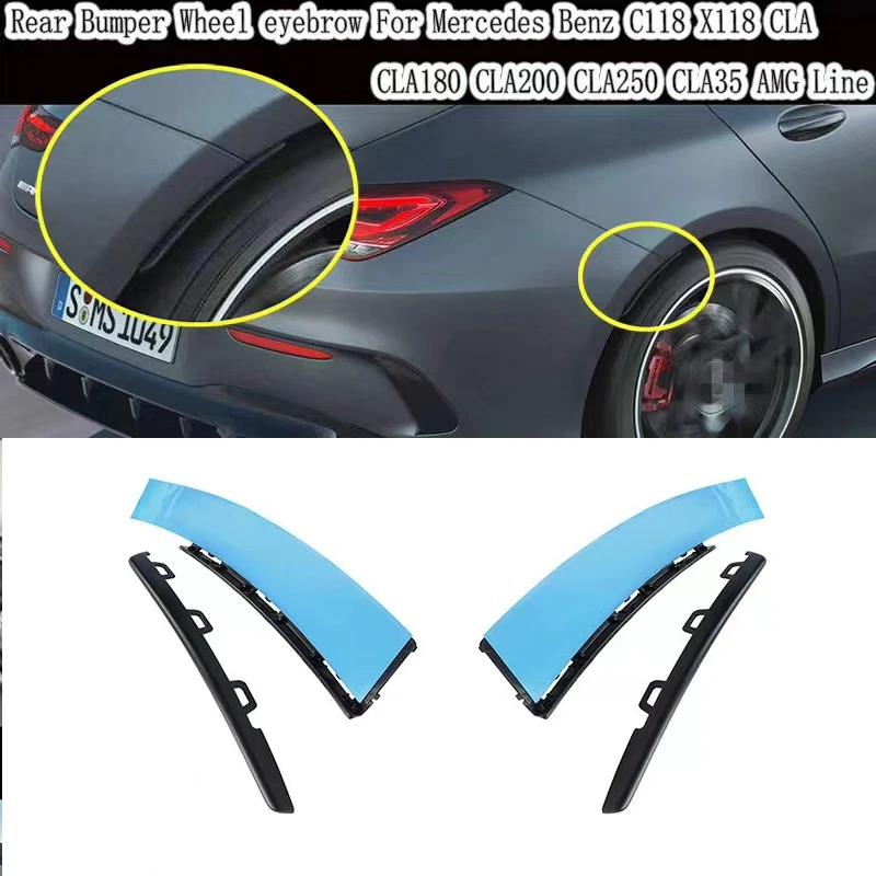 Carbon Fiber For Mercedes W118 C118 CLA45 CLA180 CLA200 CLA250 AMG 2020+ Rear Bumper Fender Flare Extension Wheel Eyebrow Lip