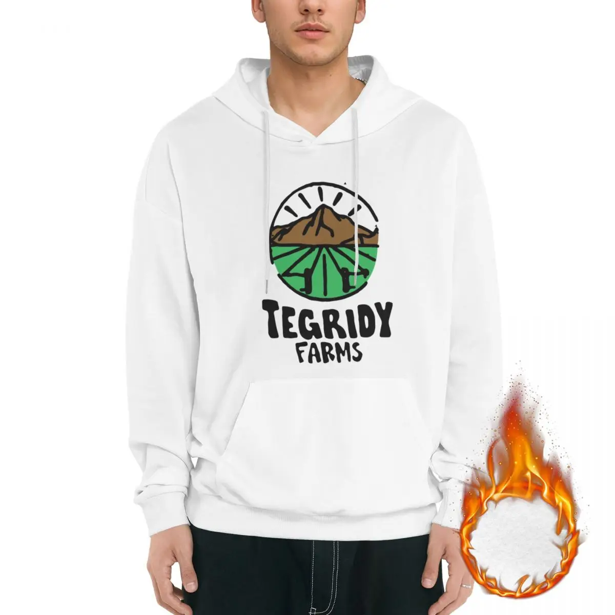 Tegridy Farms Men's Fleece Hoodie White Long -sleeved Hoodie