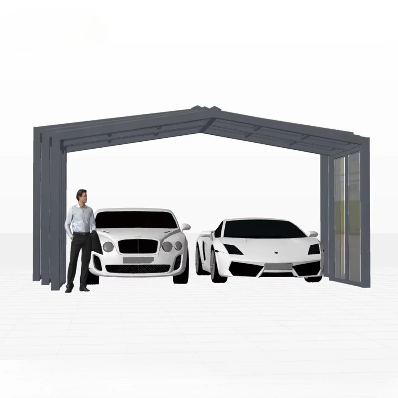 Customized Outdoor Electric Retractable Carport Movable Foldable Sun Room Glass House Smart Automatic Garages