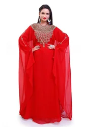 Dubai Red Tulle Gown Moroccan European and American Fashion Trend Costume