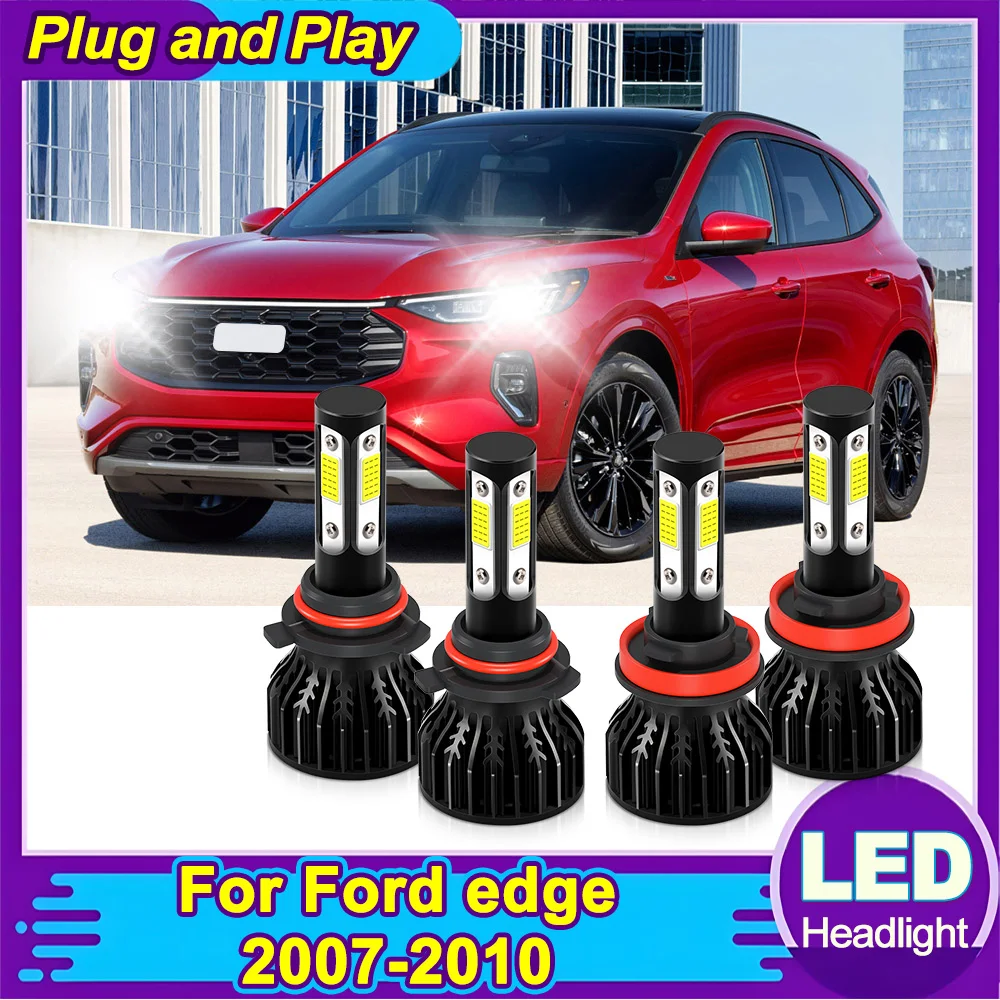 LED Headlight 6000K White COB Chips 30000LM High Low Beam Headlamp Super Bright For Ford edge 2007 2008 2009 2010 Car Light