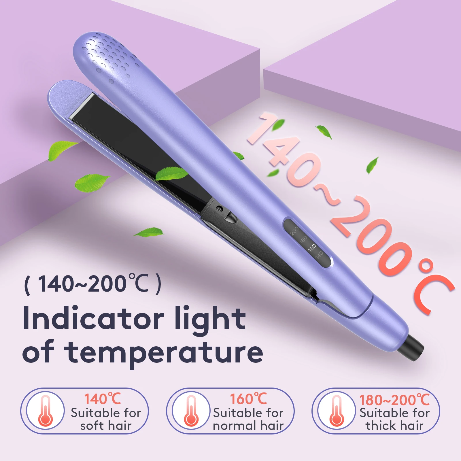 سيجوي مكواة فرد الشعر سيراميك حديد مسطح تسخين سريع درجة حرارة قابلة للتعديل 360 درجة °   سلك دوار يغلق تلقائيًا بجهد مزدوج
