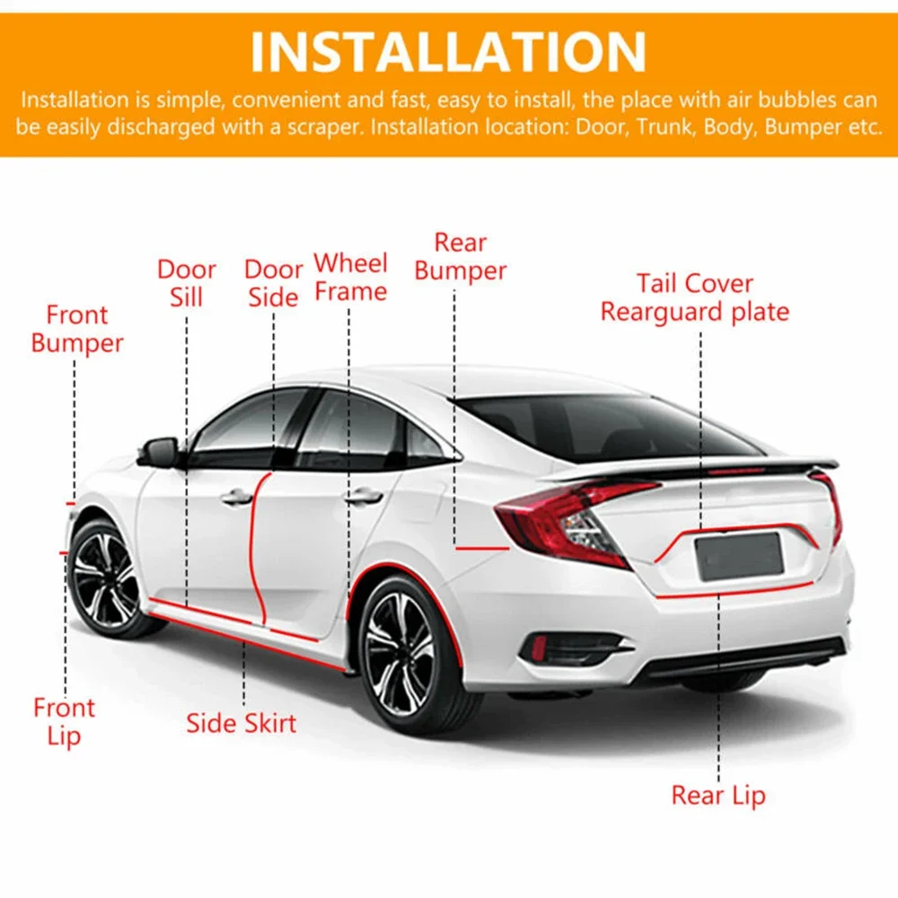 Rollo de película protectora transparente para Borde de puerta de coche, cintas protectoras contra arañazos, tira de alféizar de puerta, pegatina transparente Invisible