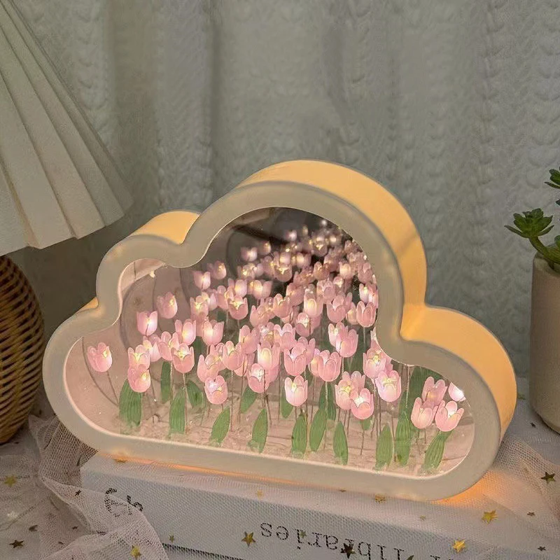 Tulip Nightlight Girl Gift DIY Material Handmade Flower Sea Product Gift Outdoor Camping Atmosphere Nightlight for Girlfriend