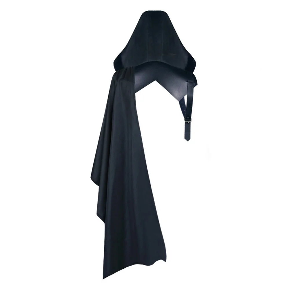 Cape de Cosplay Gothique Punk de la Renaissance Médiévale pour Homme, Accessoires de Costume de oral alier de Vampire, à Capuche, avec Armure Noire Everak