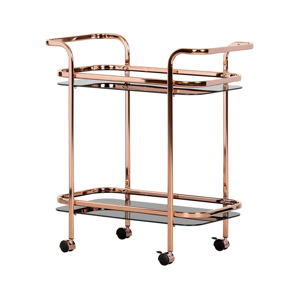 

Мобильная барная тележка TMG-K28 класса люкс с золотым металлическим каркасом и закаленным стеклом, современная, для отелей, коммерческого использования, супермаркетов и дома