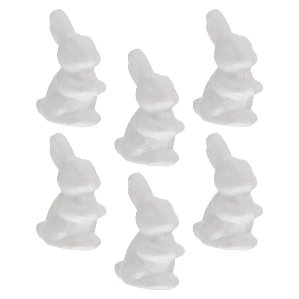 6 Stück Schaumstoff-Kaninchen-Dekorationen, blanko, DIY-Handwerk, Ornamente, handbemalt, Ostern, Partyzubehör, schöne Häschen-Heimdekoration
