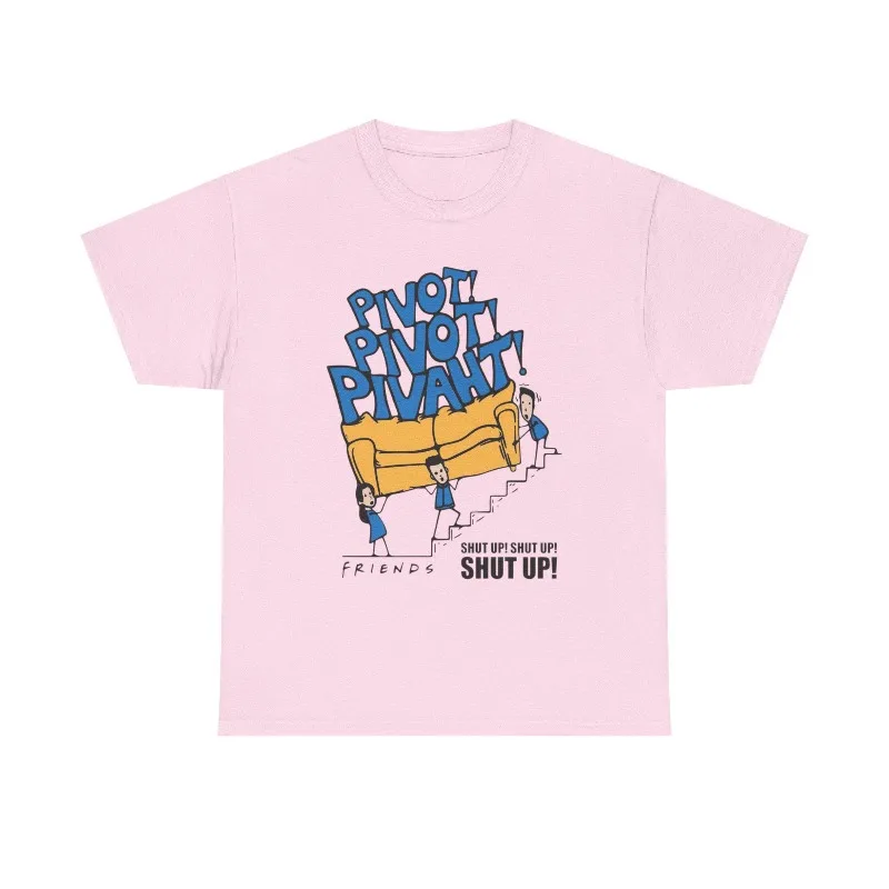 Pivot! Couch Movers T-Shirt | Friends TV Quote Tee, Funny Living Room Design Summer unisex Loose and Breathable T-shirt Top