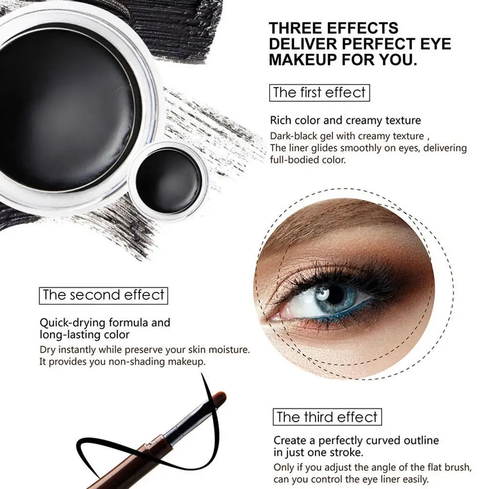 Augenbrauen pomade wasserdichtes Eyeliner Gel Make-up lang geformt dauerhaft mit Creme Augenbrauen getönt Eyeliner Augenbrauen Gel Schatten brus q0u2