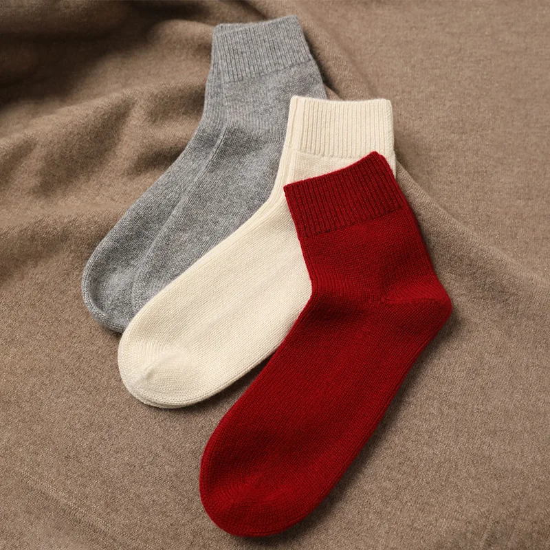 

Cashmere knitted cashmere casual socks warm comfortable home 2023 autumn and winter new socks one-click delivery