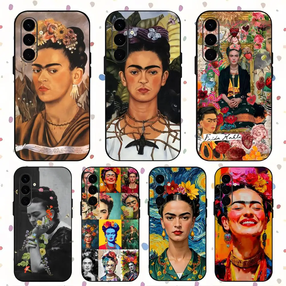 Art Mexico K-KahioES Phone Case For Samsung Galaxy S26 S25 S24 S23 S22 S21 Plus Ultra Note20 F-FridaES Soft Black